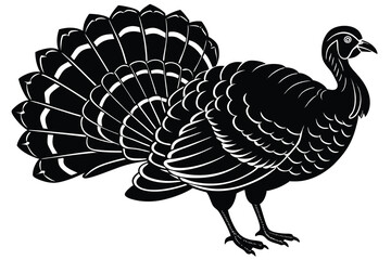  turkey silhouette vector illustration. 