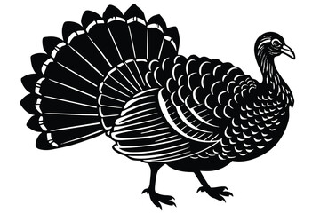  turkey silhouette vector illustration. 