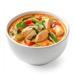 Delicious chicken noodle soup with vegetables, a healthy and traditional Thai-inspired meal