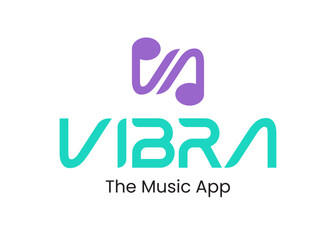 modern vibra music app music logo design