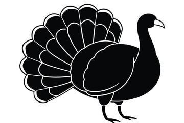  turkey silhouette vector illustration. 