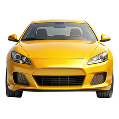Naklejka premium yellow car isolated on transparent white background, clipping path