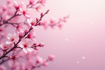 Obraz premium Intricate sakura branch pattern, light pink hues, subtle gradient , nature design, spring background, delicate