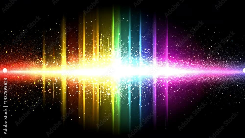 Poster vibrant and colorful sound wave graphic an abstract digital design of energy spectrum and light, cre