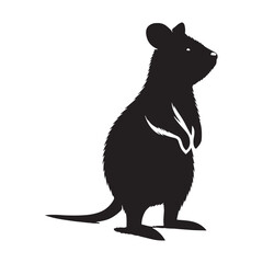 Cute and energetic quokka silhouette vector perfect for branding youthful brands – quokka silhouette – quokka vector – quokka illustration – silhouette of quokka

