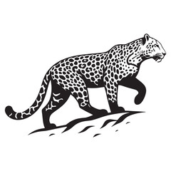 Dynamic and energetic leopard silhouette vector ideal for marketing visuals and logos – leopard silhouette – leopard vector – leopard illustration – silhouette of leopard

