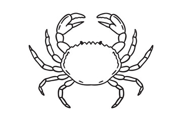 Crab icon doodle hand drawn. Outline crab line drawing clipart symbol