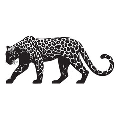 Sleek leopard silhouette vector designed for web, print, and branding excellence – leopard silhouette – leopard vector – leopard illustration – silhouette of leopard

