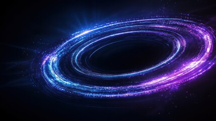 Abstract Cosmic Nebula: Glowing Rings of Light and Energy