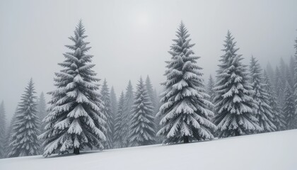 Naklejka premium snow covered pine trees