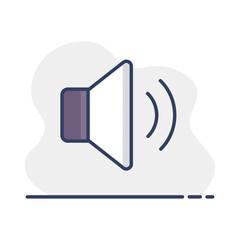 Medium volume sound music vector flat icon