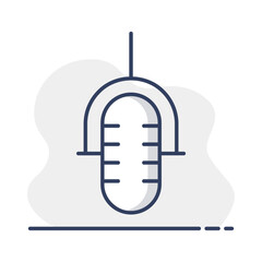 Retro microphone vector flat icon