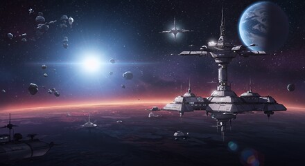 Orbital Station in a Distant Star System