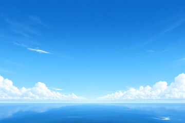 Fototapeta premium blue sky with white clouds over a body of water23