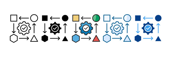 Dependency Management Icon Set Multiple Style Collection