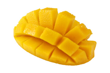 Juicy Mango Slices on Transparent Background