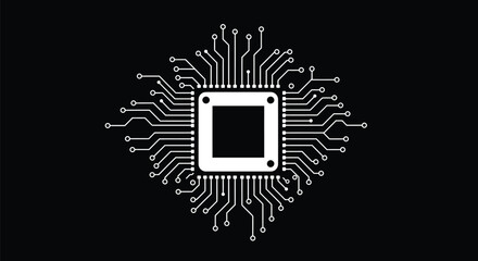 AI Brain Circuit: Geometric Vector Art