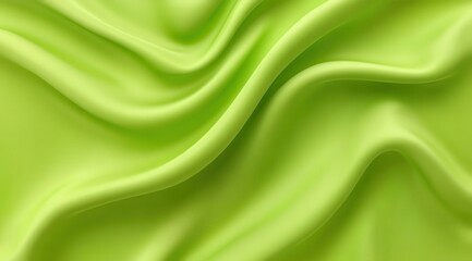 Soft, flowing lime green fabric drapes elegantly