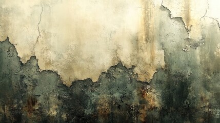 Weathered wall texture, showing cracks and deterioration, with muted tones. Suitable for background use