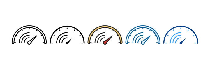 Performance Optimization Icon Set Multiple Style Collection