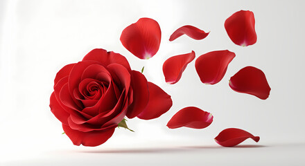 Red Rose Petals Romantic Flower Image