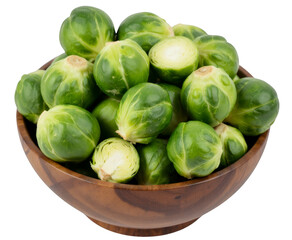 Brussels Sprouts in Bowl, Green Vegetables, Transparent Background