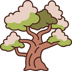 Evergreen and Tropical Trees Collection douglas fir tree, yew tree, juniper, larch, hemlock, banana, papaya, mango, cypress, coconut-palm