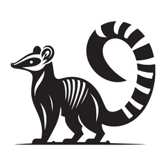 Detailed numbat silhouette vector perfect for digital designs, logos, and branding – numbat silhouette – numbat vector – numbat illustration – silhouette of numbat

