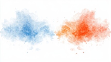 Obraz premium Abstract Watercolor Splashes: Blue and Orange Hues