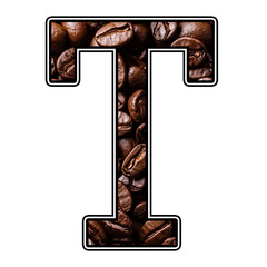 Coffee Letter T  Drink Font Design  Varsity Athletic Clipart