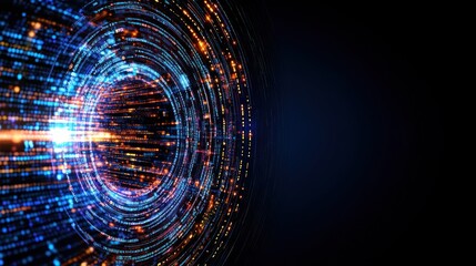 Obraz premium Abstract Digital Tunnel: A Vortex of Light and Data