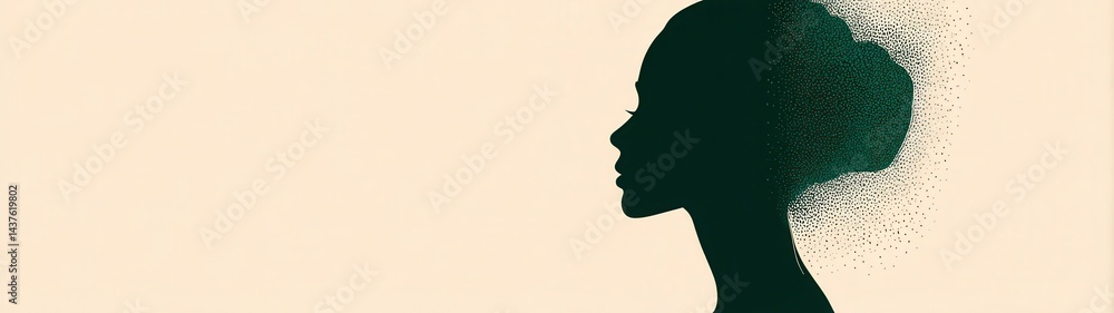 Poster abstract double exposure portrait representing british science and innovation in a minimalist style