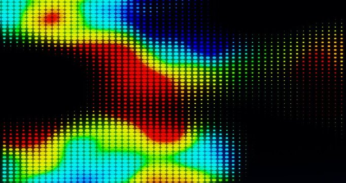 Modern wave of color points, temperature field, seamless loop