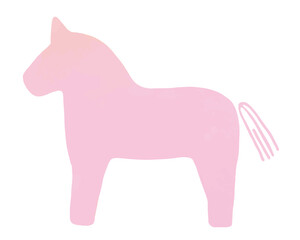 ピンク色の馬のイラスト素材