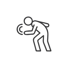 Pushing Person Icon for physical labor apps, moving services, strength training programs, ergonomics guides, workplace safety materials and fitness instruction content