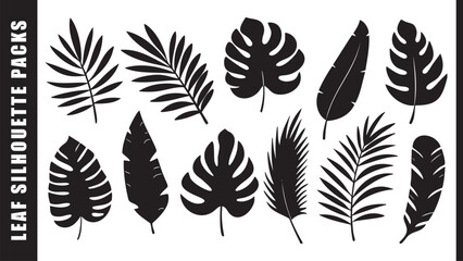 Bold Tropical Leaf Silhouettes