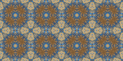 Seamless abstract pattern banner. Art texture. Symmetrical kaleidoscope