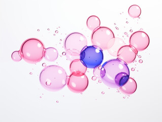 An abstract background with water bubbles floating weightlessly isolated on white background