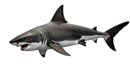 Naklejka premium Great White Shark with Transparent Background. Fierce, Ocean Predator.