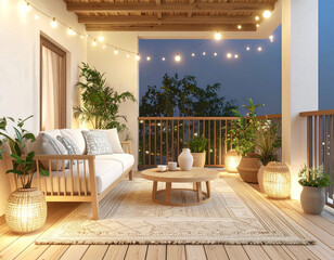 Japandi Style Balcony Minimalist Outdoor Space Photo