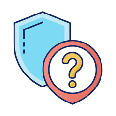 Shield and Question Mark Icons - Colorful Security and Inquiry Symbol