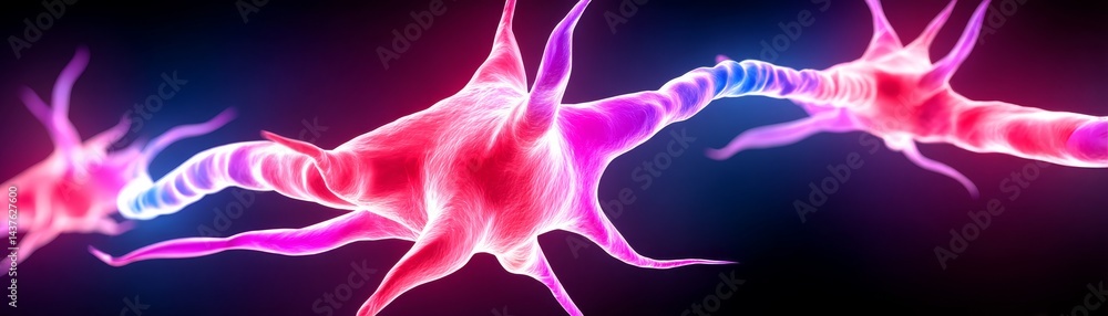 Poster dynamic neural connections scientific laboratory abstract visualization digital environment close-up