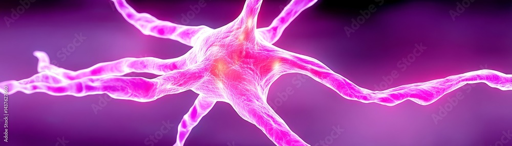 Poster dynamic neuron visualization abstract concept digital art vibrant environment close-up view intellig