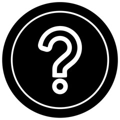 Black Circle with Question Mark Icon - Minimal Inquiry and FAQ Symbol