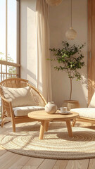 Japandi Style Balcony Minimalist Outdoor Space Photo