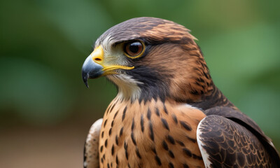 Obraz premium Close-up shot of a bird of prey's face, perfect for wildlife or nature-themed projects