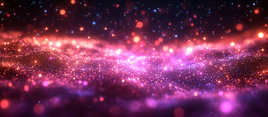 Fototapeta premium Abstract glowing particle waves. (2)