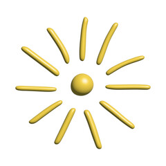 3d abstract sun symbol Summer clipart Single element for design