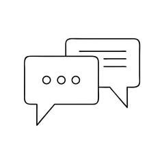 Fototapeta premium Comment icon in thin outline style