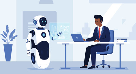 AI Robot Office Collaboration